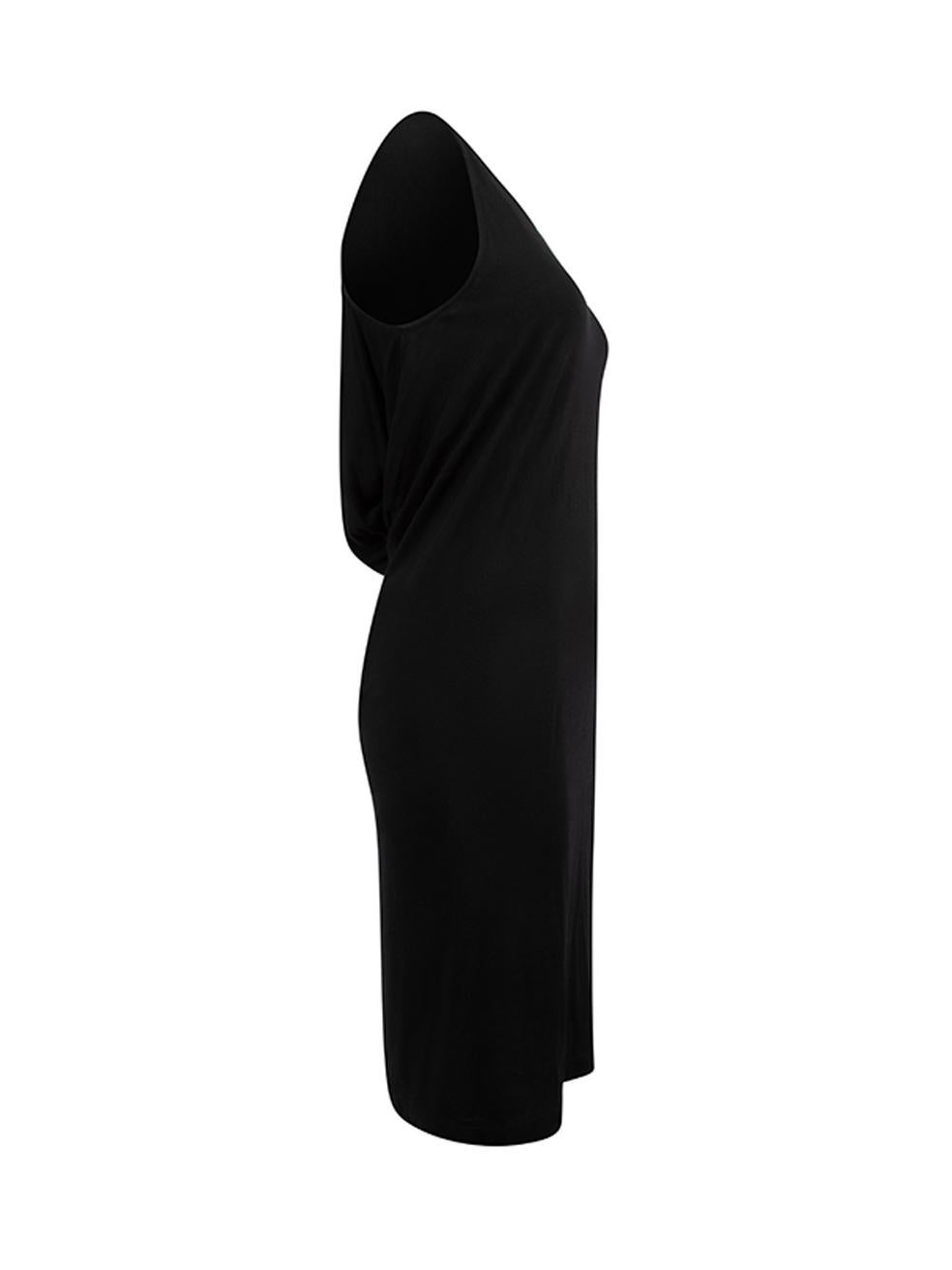 CONDITION is Very good. Minimal wear to dress is evident. Minimal wear to outer fabric which attracts fluff on this used Rag & Bone designer resale item. Details Black Viscose Mini dress Round neckline Sleeveless Wrap back detail with button closure