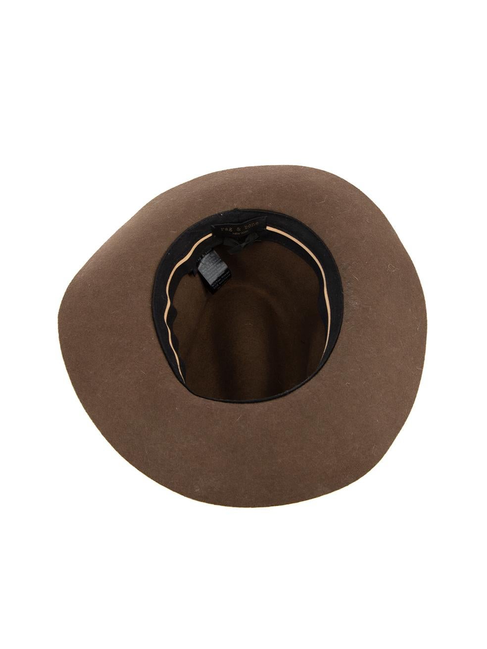 Pre-Loved Rag & Bone Women's Brown Wool Wide Brim Hat In Excellent Condition In London, GB