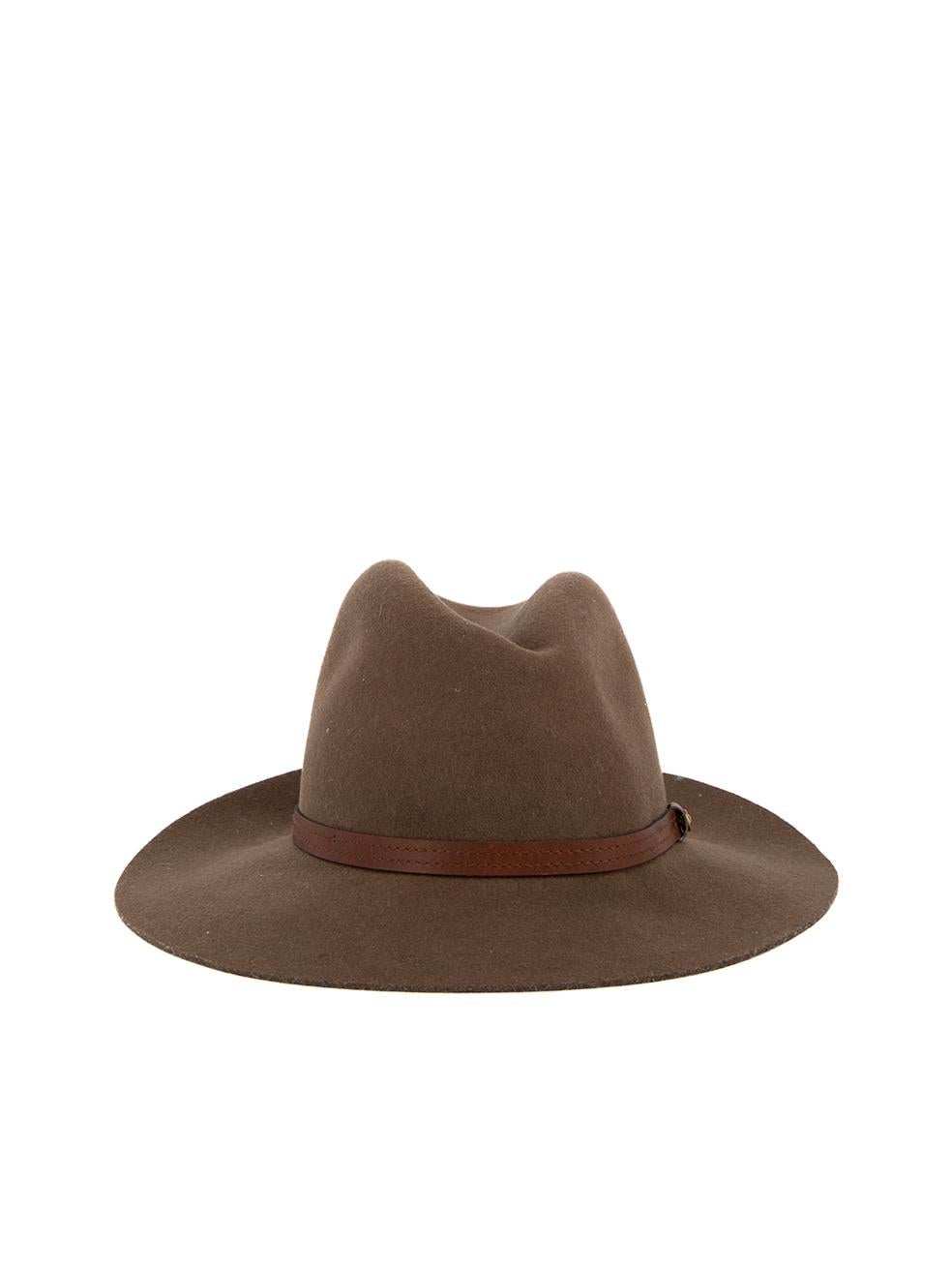 Pre-Loved Rag & Bone Women's Brown Wool Wide Brim Hat 1