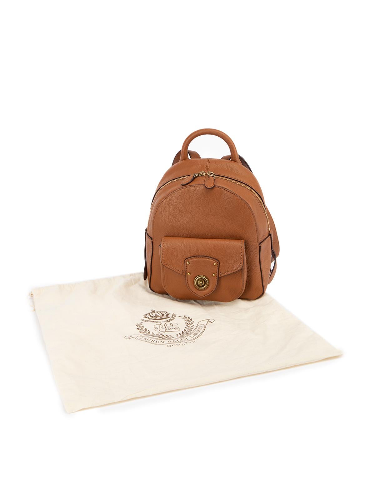 Pre-Loved Ralph Lauren Women's Brown Leather Mini Backpack 2