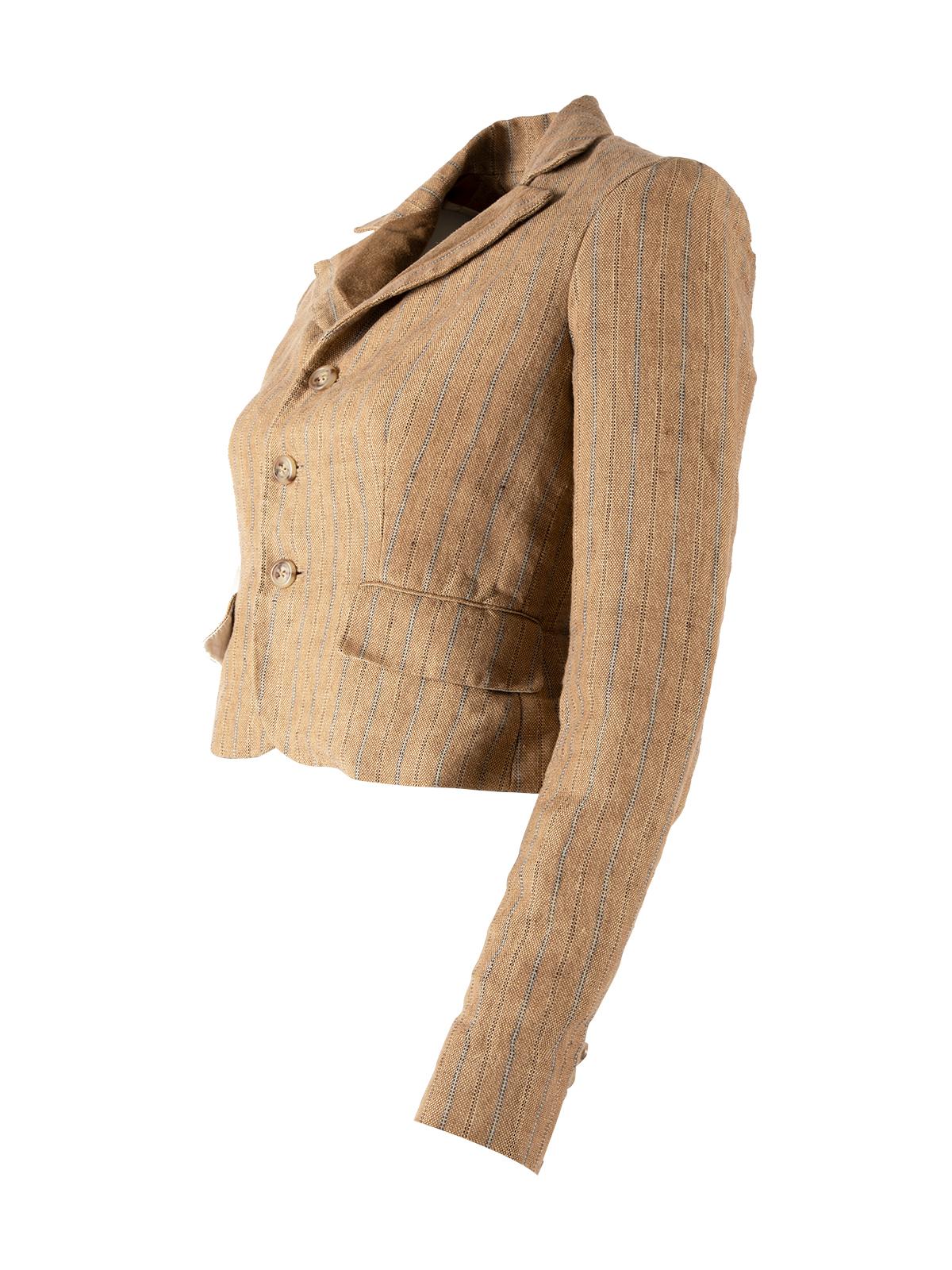 Pre-Loved Ralph Lauren Women's Linen Cropped Blazer 1