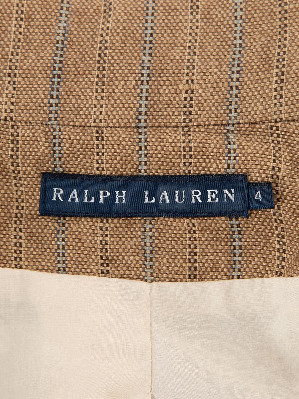 Pre-Loved Ralph Lauren Women's Linen Cropped Blazer 3