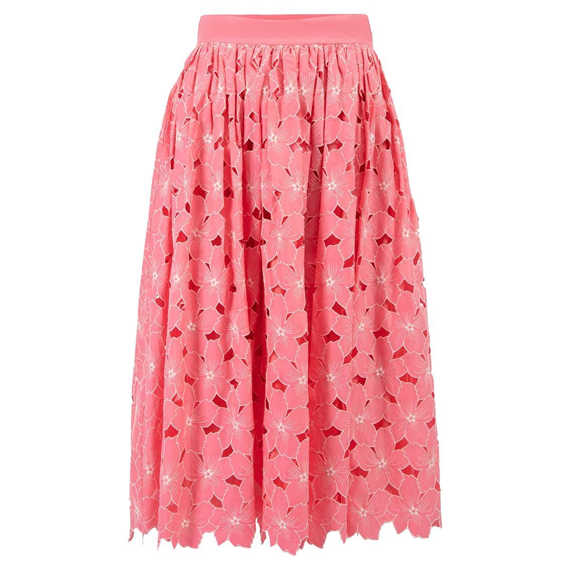 PreLoved Alberta Ferretti Women's Pink Tone Striped Volume Mini Skirt