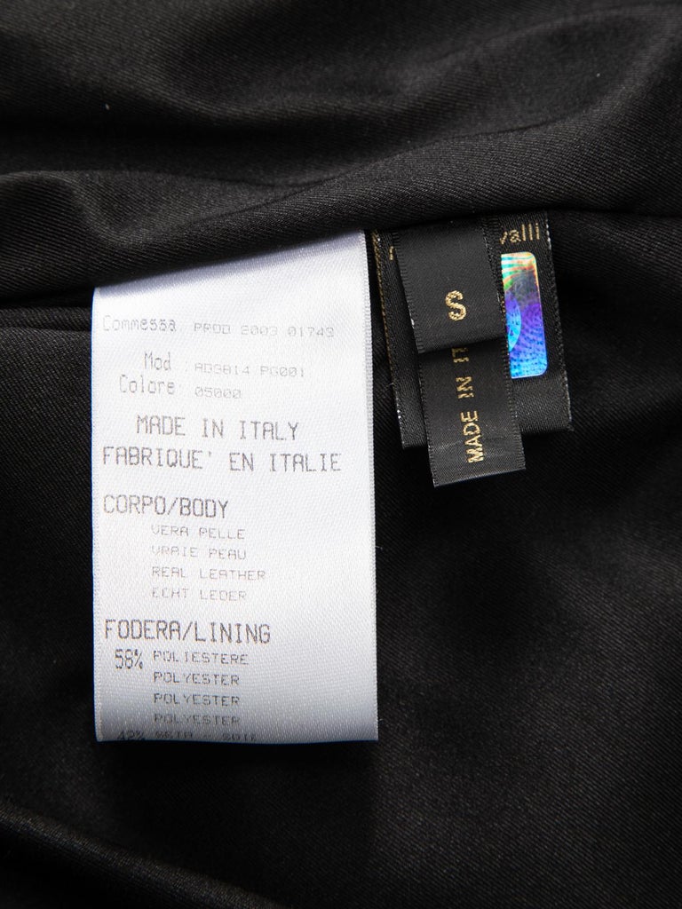 PreLoved Roberto Cavalli Women's Black Leather Jacket with Gold Tone