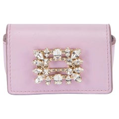 Pre-Loved Roger Vivier Women''s Pink Broche Vivier Buckle Mini Pouch Bag Keyring