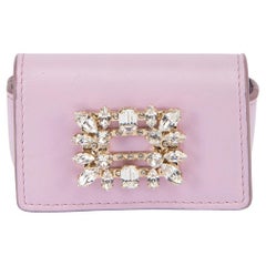 Pre-locata Roger Vivier Donna Rosa Broche Vivier Fibbia Mini Pouch Borsa Portachiavi
