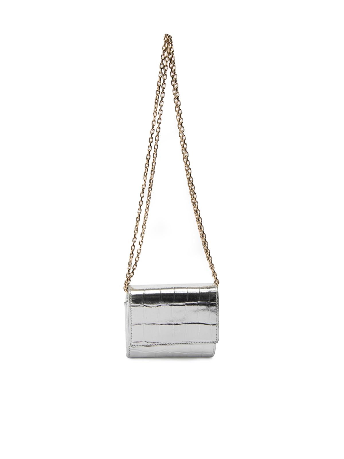 Pre-Loved Roger Vivier Women's Silver Très Vivier Strass Buckle Mini Wallet In Excellent Condition In London, GB