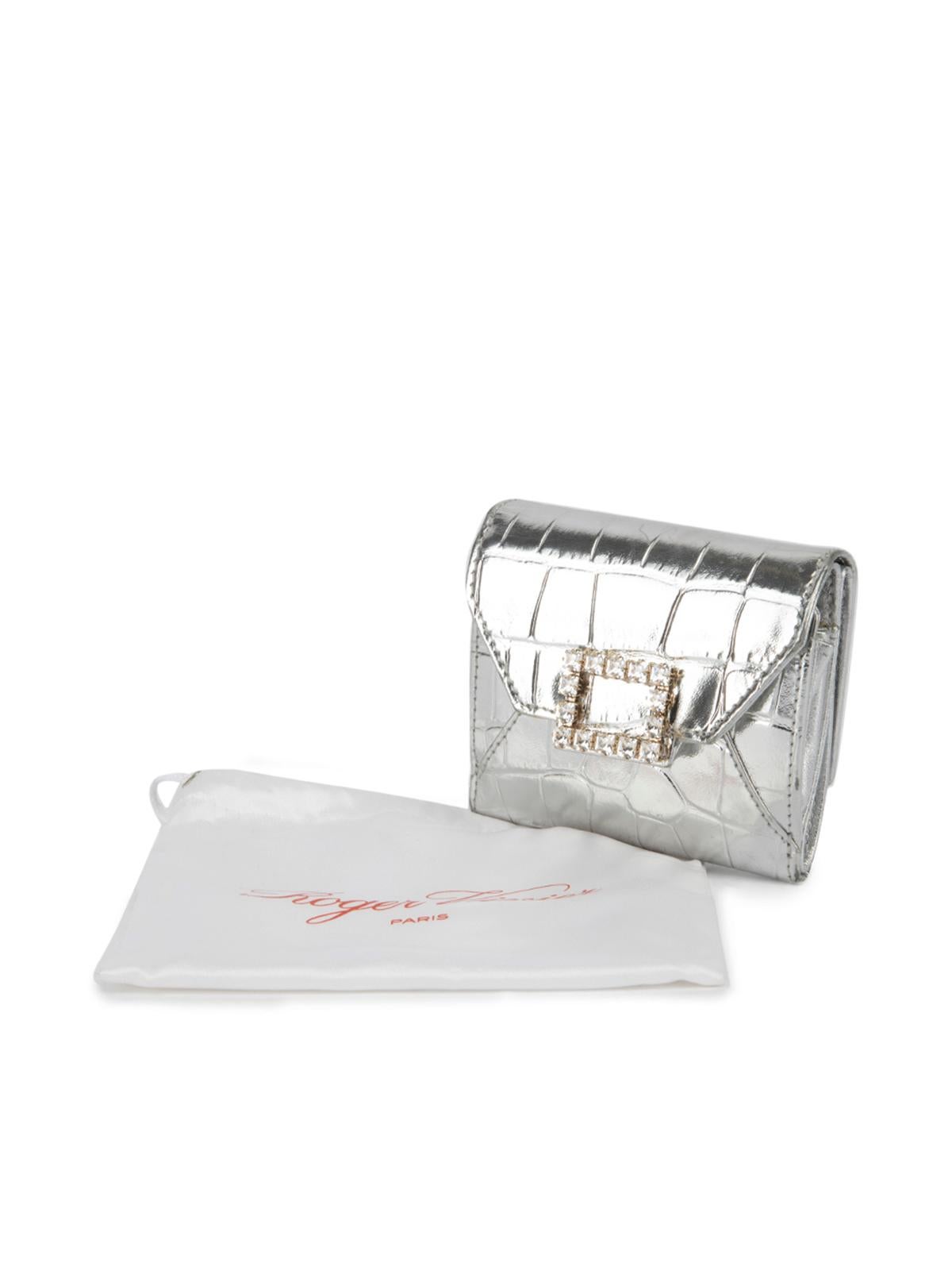 Pre-Loved Roger Vivier Women's Silver Très Vivier Strass Buckle Mini Wallet 2