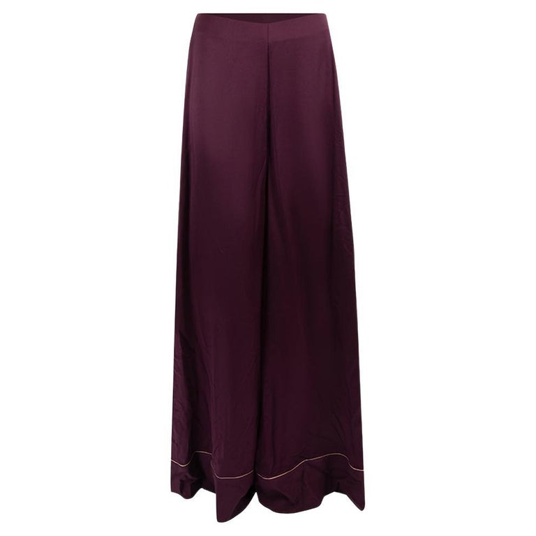 PRIMULA DEEP PURPLE SILK WIDE-LEG PANTS