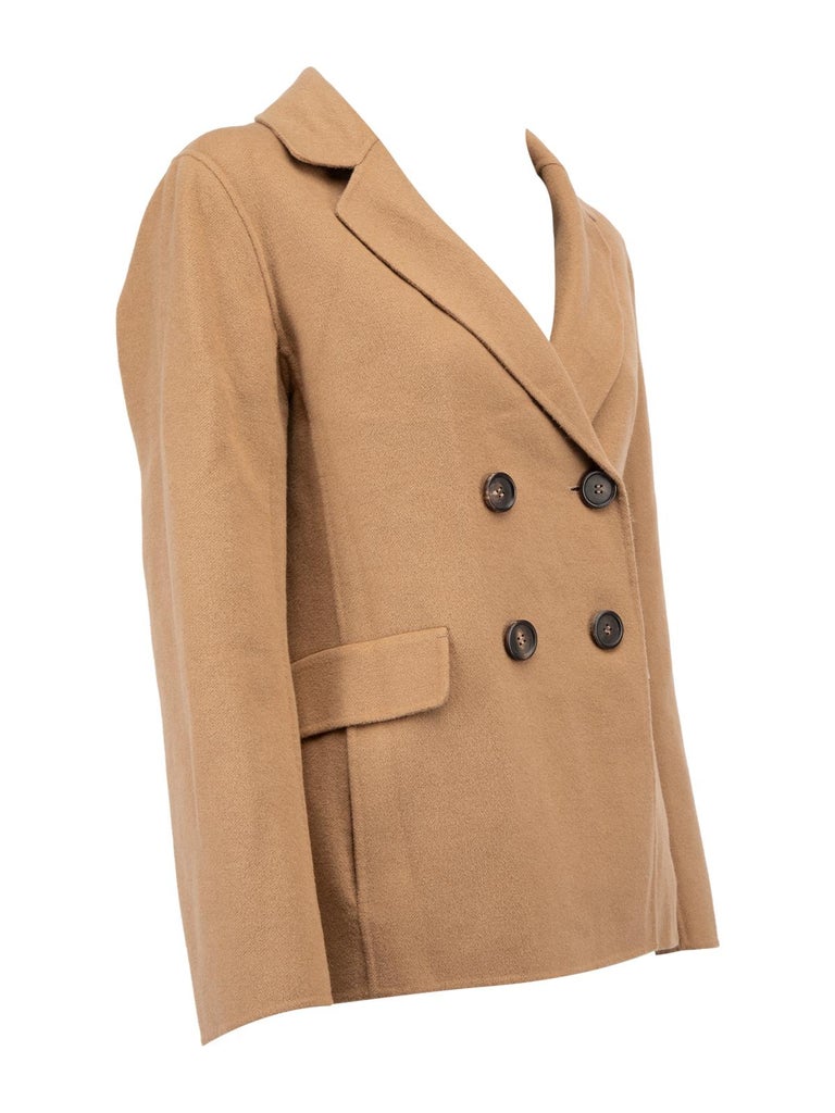 PreLoved 'S Max Mara Women's Brown Wool Double Breasted Blazer For