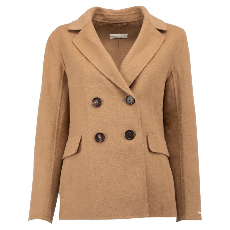 PreLoved 'S Max Mara Women's Brown Wool Double Breasted Blazer For