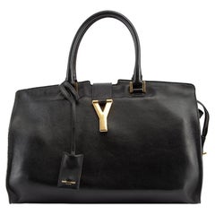 Pre-Loved Saint Laurent Women's Black Leather Medium Classic Y Cabas Tote Bag