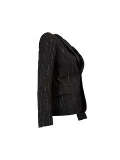 Pre-Loved Saint Laurent Women's Black Metallic Thread Sequinned Blazer