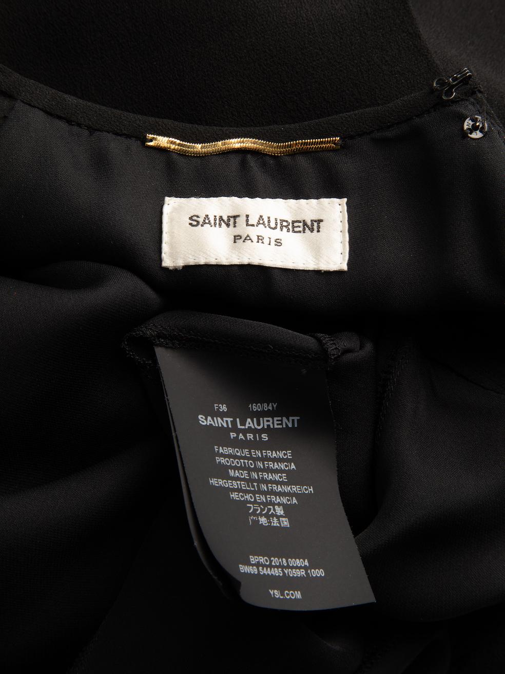 Pre-Loved Saint Laurent Women's Black Sheer Drape Ribbon Blouse 1