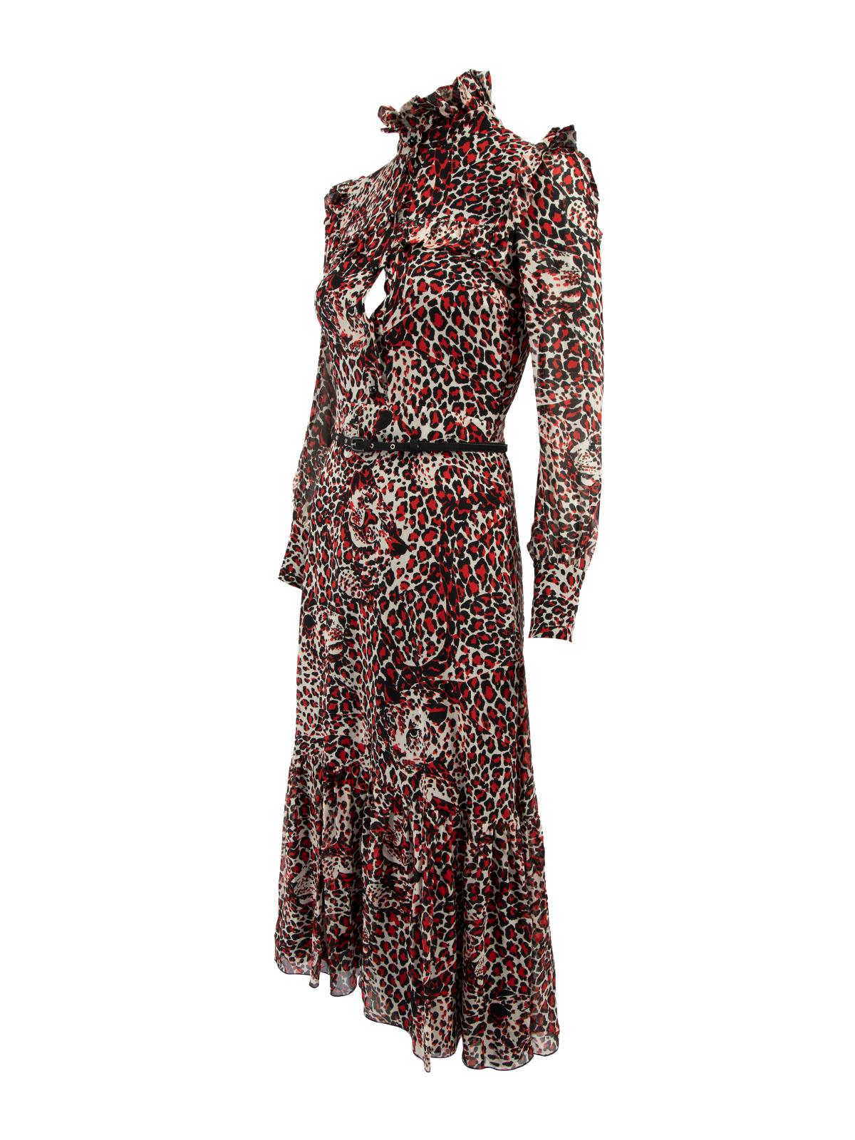Pre-Loved Saint Laurent Women's Patterned Maxi Dress with Belt 1