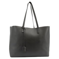 Pre-Loved Saint Laurent Women's Storm Grey East West Leather Shopping Tote Bag