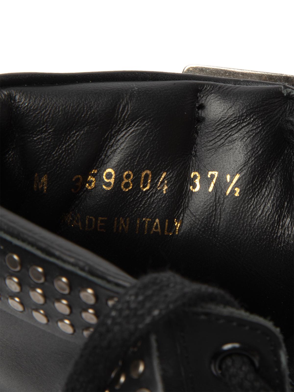 Pre-Loved Saint Laurent Women's Studded Leather Wrap Around Sneakers In Excellent Condition In London, GB