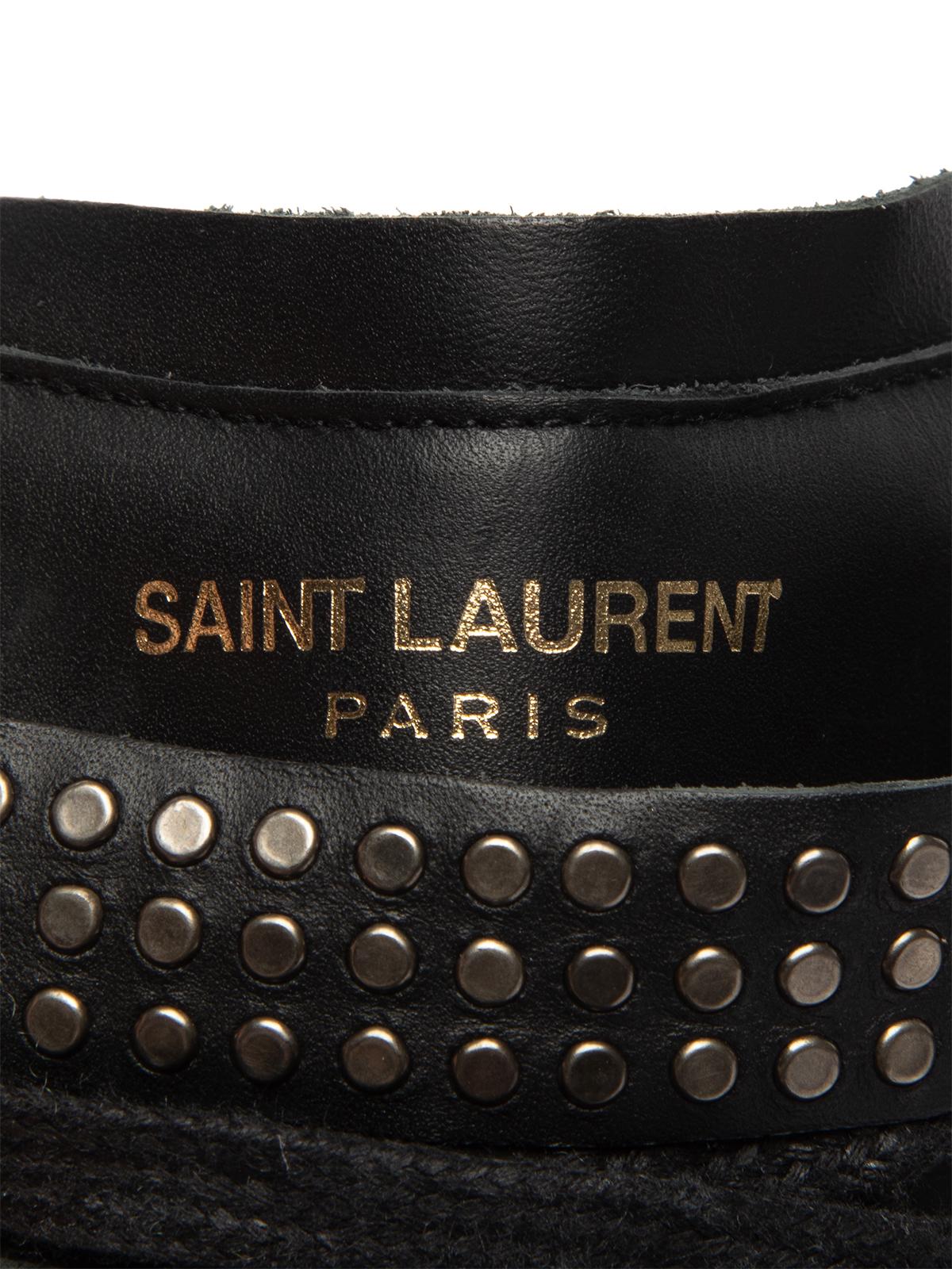 Pre-Loved Saint Laurent Women's Studded Leather Wrap Around Sneakers 1