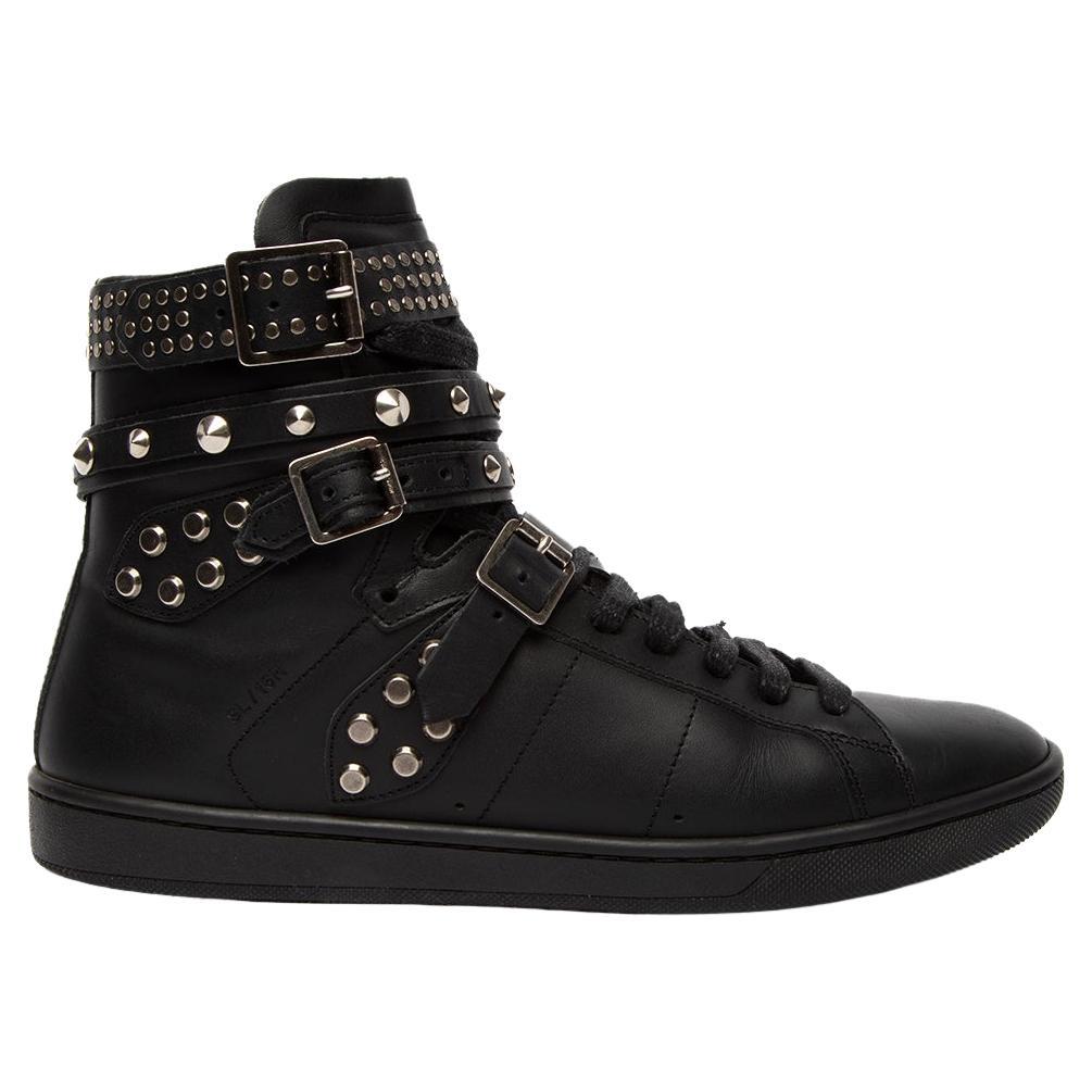 Pre-Loved Saint Laurent Women's Studded Leather Wrap Around Sneakers