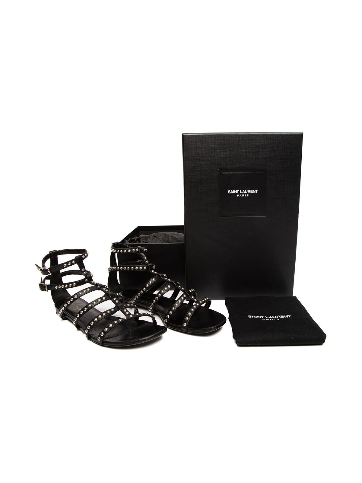 Pre-Loved Saint Laurent Women's Studded Strappy Sandals 2