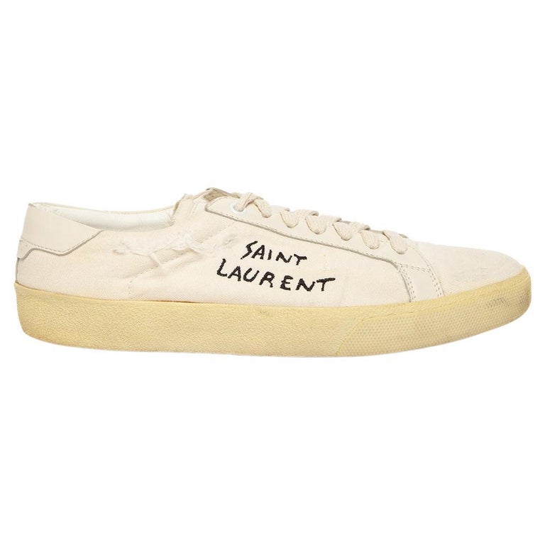 Pre-Loved Saint Laurent Women's White Court Classic Sneakers For Sale at  1stDibs