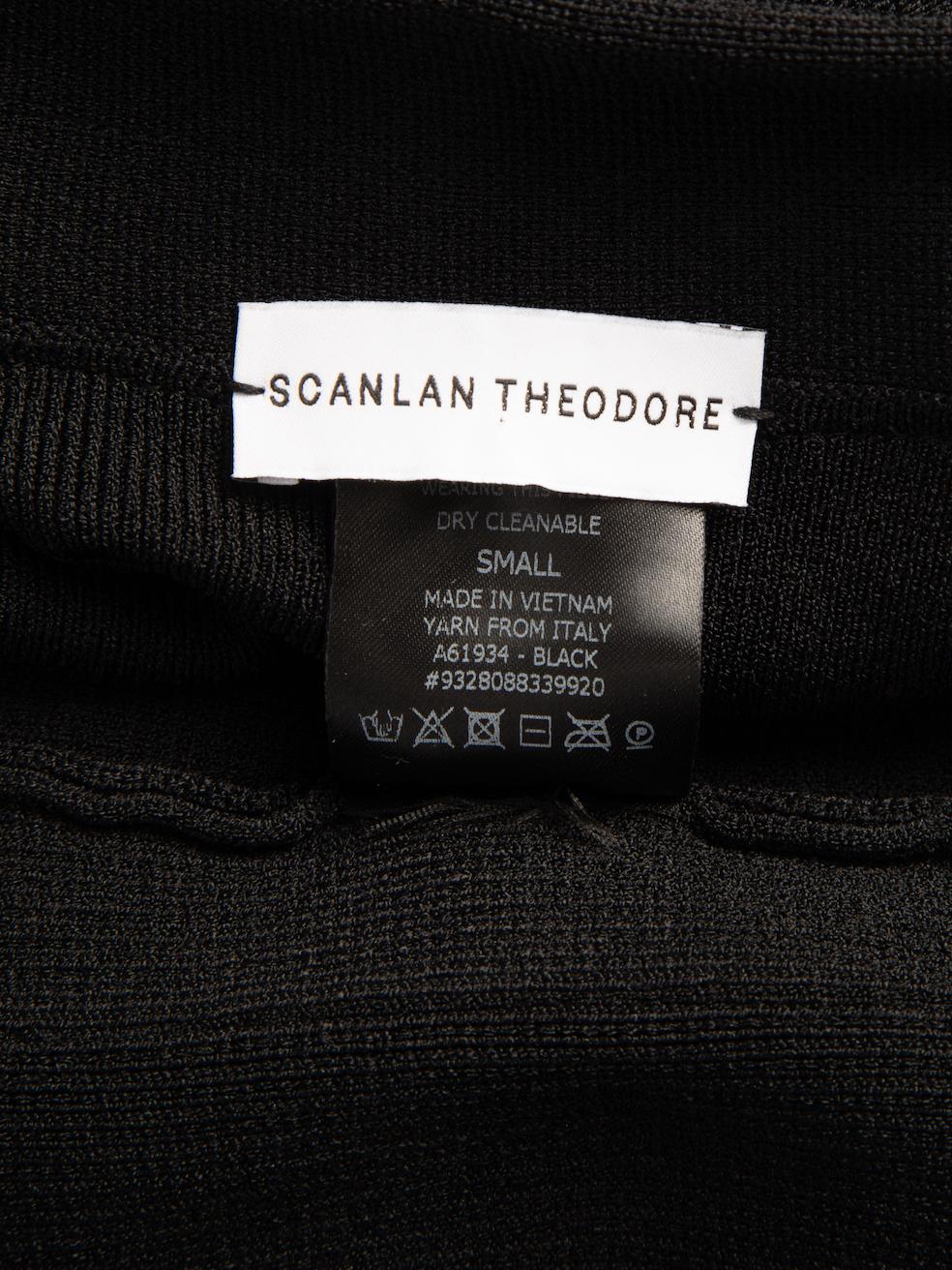 Pre-Loved Scanlan Theodore Women's Black Folded Waistband Wrap Dress 1