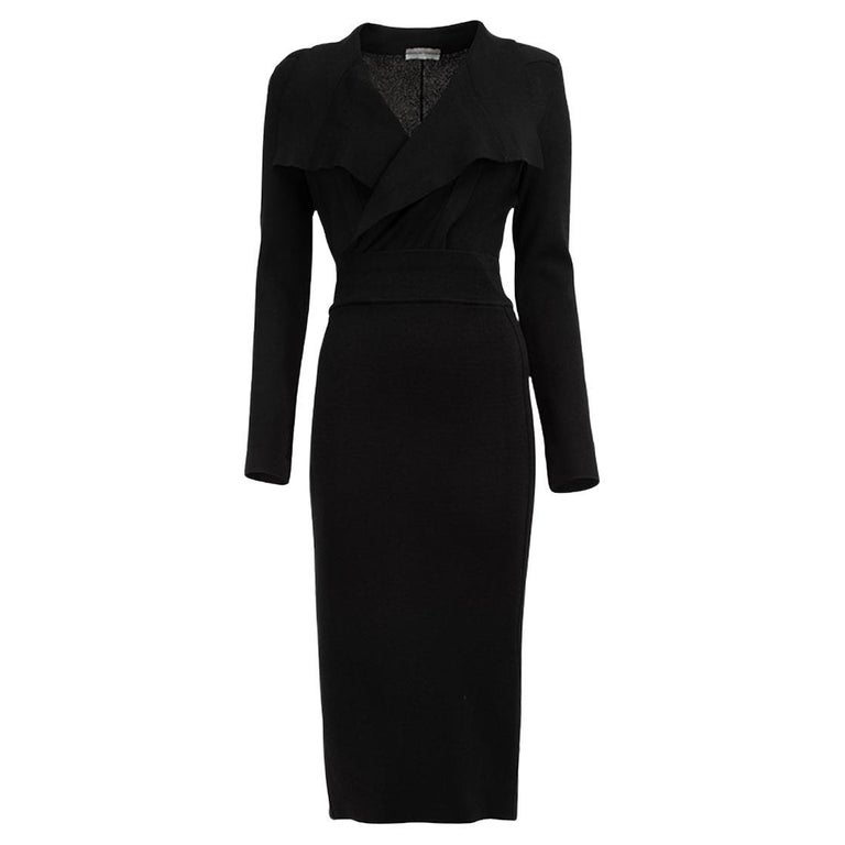 Pre-Loved Scanlan Theodore Women's Black Folded Waistband Wrap Dress ...