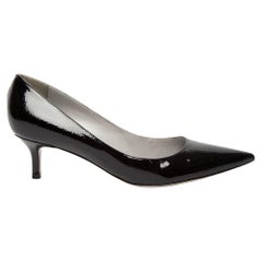 Pre-Loved Sergio Rossi Women's Patent Leather Pointed Toe Kitten Heels
