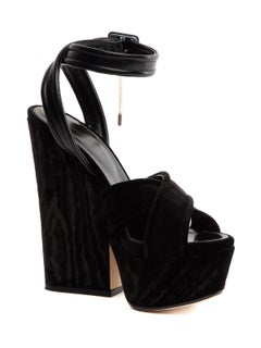Pre-Loved Sergio Rossi Women's Velvet Platform Sandals
