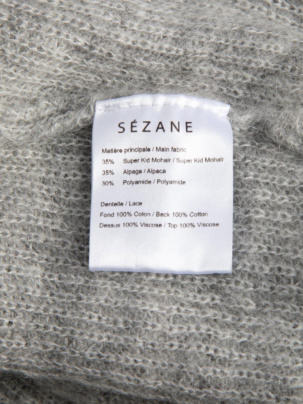 Pre-Loved Sézane Women's Grey Wool Wrap Around Knit Jumper 1