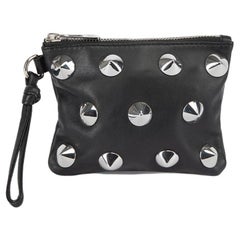 Used Pre-Loved Sonia Rykiel Women's Black Leather Studded Coin Purse