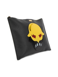 Pre-Loved Stella McCartney Women's Black Faux Leather Super Hero Zip Clutch Bag