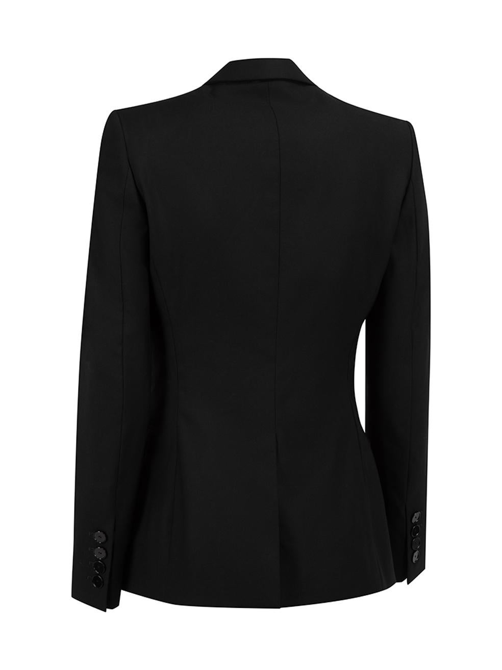 Pre-Loved Stella McCartney Women's Black Wool Fitted Blazer Jacket In Excellent Condition In London, GB