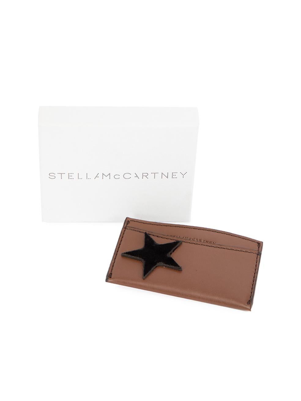 Pre-Loved Stella McCartney Women's Brown Leather Star Detail Card Holder 2