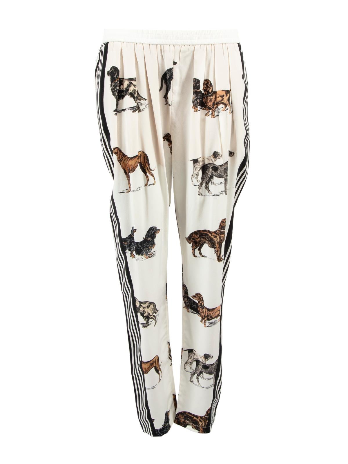 Pre-Loved Stella McCartney Women's Dog Print Slim Leg Trousers