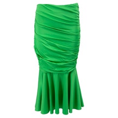 Pre-Loved Stella McCartney Women's Green Ruched Detail Midi Skirt