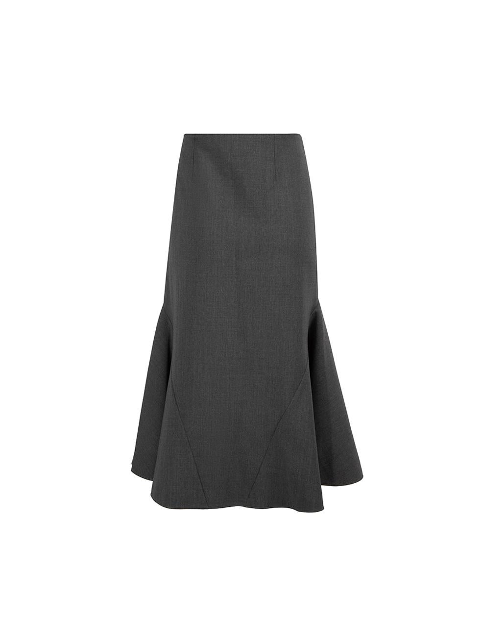 Pre-Loved Stella McCartney Women's Grey High Waisted Flared Midi Skirt In Excellent Condition In London, GB