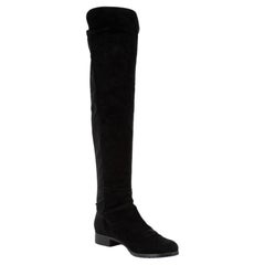 Used Pre-Loved Stuart Weitzman Women's Black Suede 5050 Over the Knee Boots