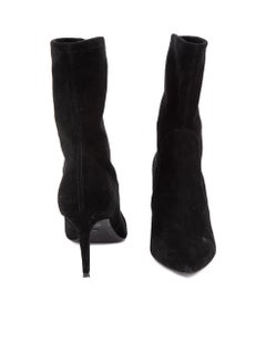 Pre-Loved Stuart Weitzman Women's Black Suede Stretch Ankle Boots