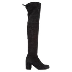Used Pre-Loved Stuart Weitzman Women's Black Tieland Over The Knee Boots