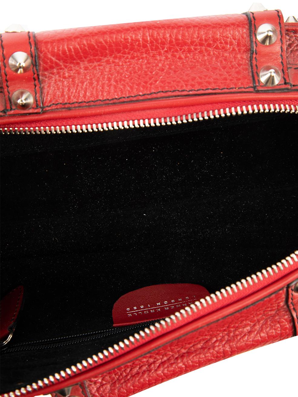 Pre-Loved Tanner Krolle Women's Red Leather Studded Baguette Shoulder Bag 1
