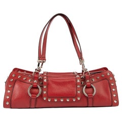 Pre-Loved Tanner Krolle Women's Red Leather Studded Baguette Shoulder Bag