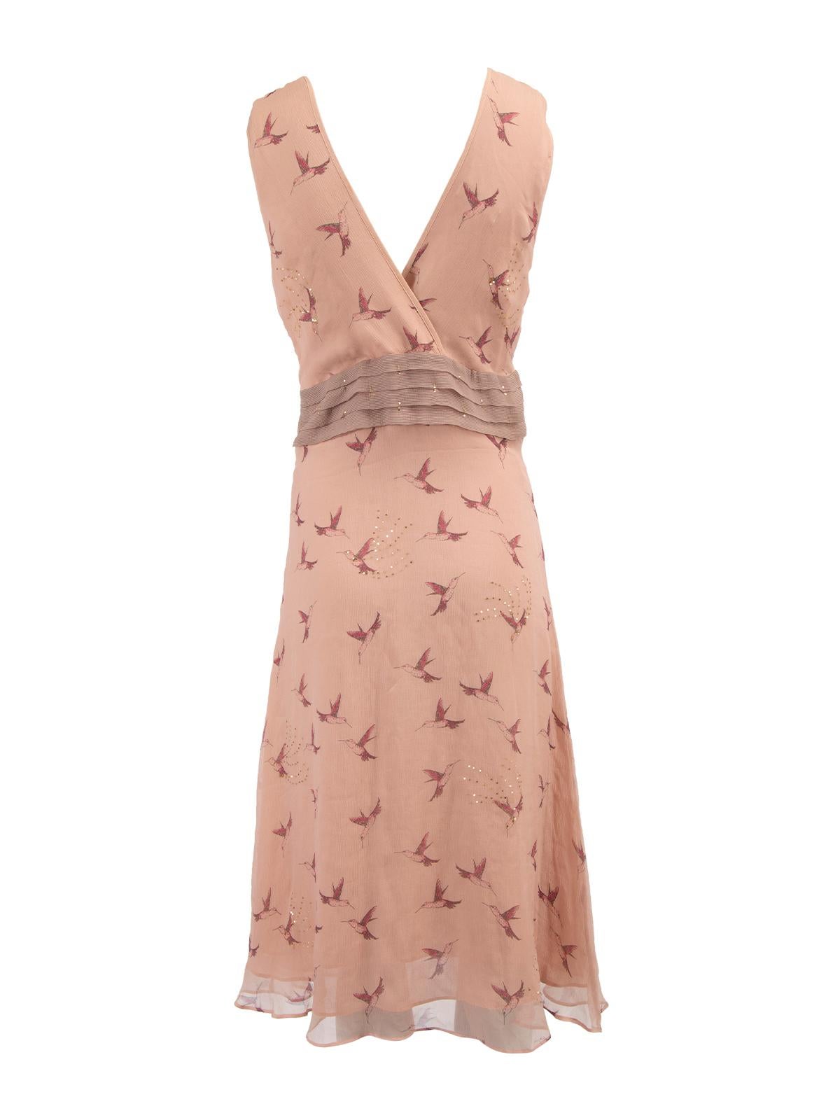 Pre-Loved Temperley London Women's Bird Pattern Silk Dress 1