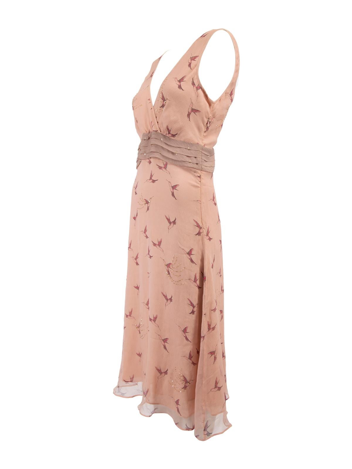 Pre-Loved Temperley London Women's Bird Pattern Silk Dress 2