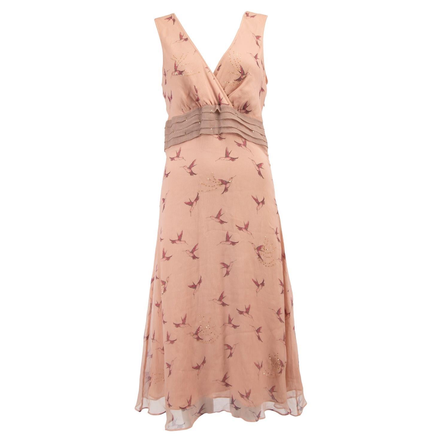 Pre-Loved Temperley London Women's Bird Pattern Silk Dress