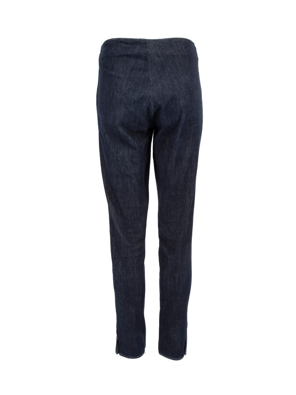 Pre-Loved The Row Women's Navy Denim Split Hem Jeans In Excellent Condition In London, GB