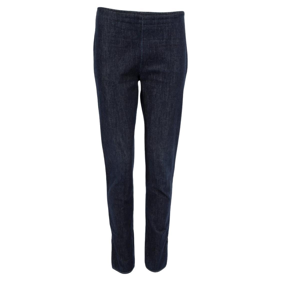 Pre-Loved The Row Women's Navy Denim Split Hem Jeans