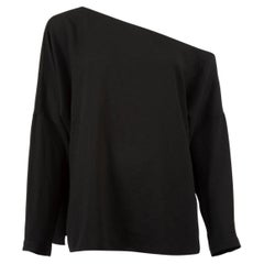 Camicetta monospalla in crepe nera da donna di Tibi, usata, non ancora ritirata