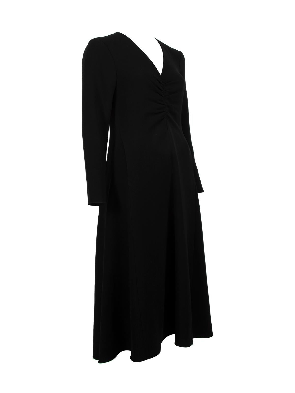 CONDITION is Very good. Hardly any visible wear to dress is evident on this used Tibi designer resale item. Details Black V Neck Long sleeves Silk Midi Made in CHINA Composition 100% SILK Care instructions: Professional dry clean only Size & Fit
