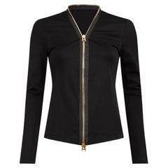Pre-Loved Tom Ford Women's Black Tight Fit Long Sleeve Zip Top